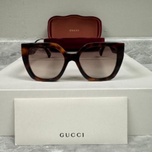 GUCCI | NEW | 1300S | 1300S - 003 | HAVANA - CRYSTAL PEACH | GRADIENT BROWN - Picture 1 of 8